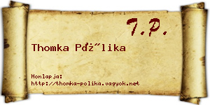 Thomka Pólika névjegykártya